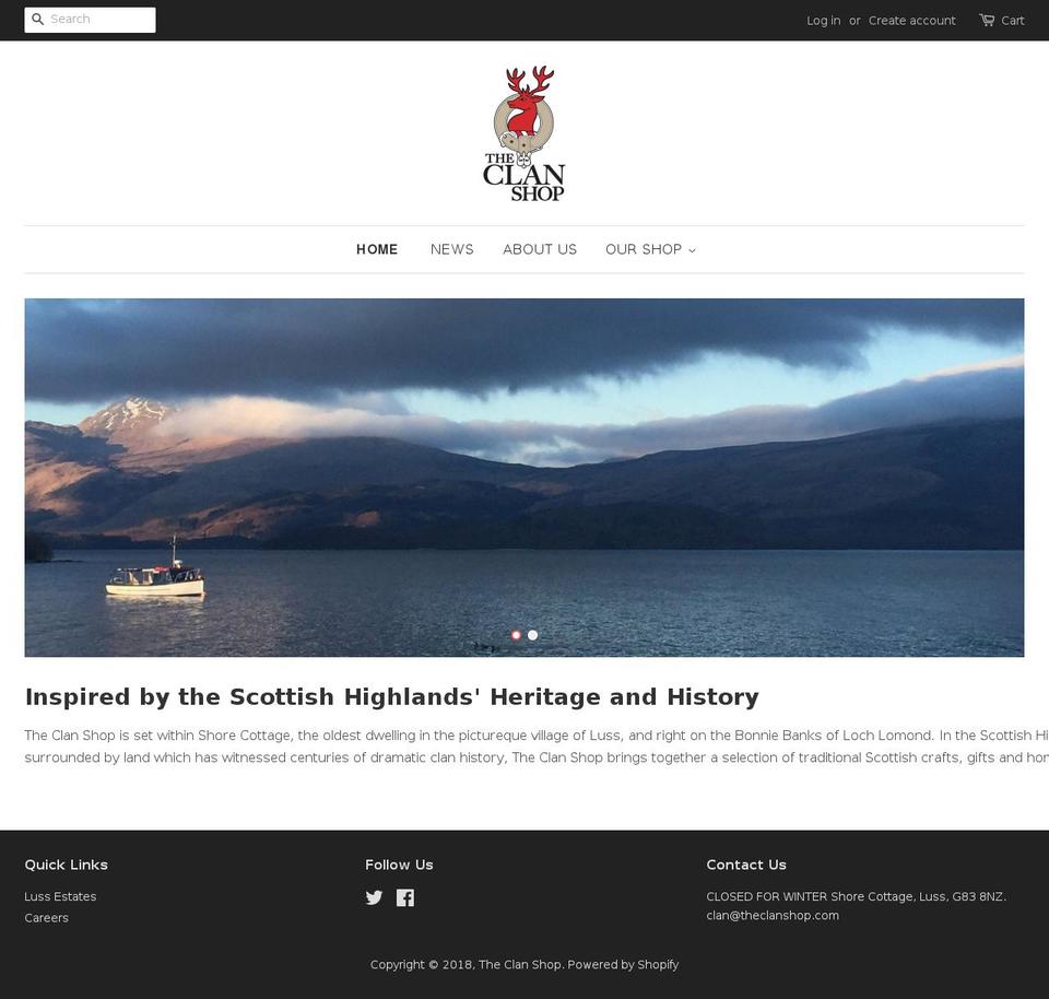 theclanshop.com shopify website screenshot
