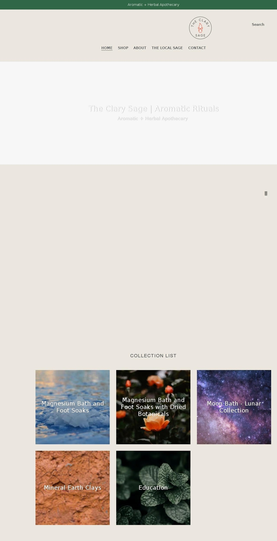theclarysage.com shopify website screenshot
