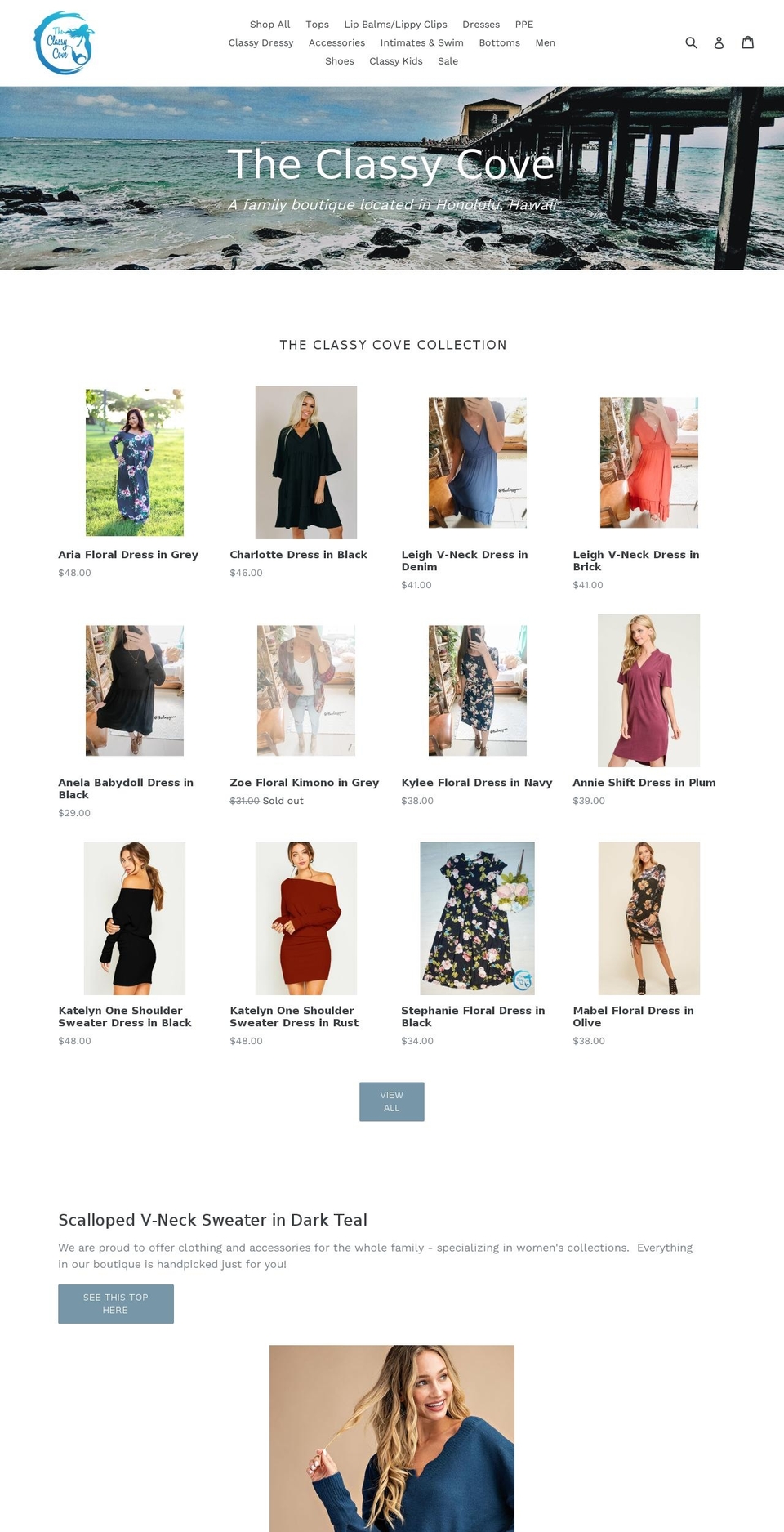 theclassycove.com — Shopify storefront screenshot