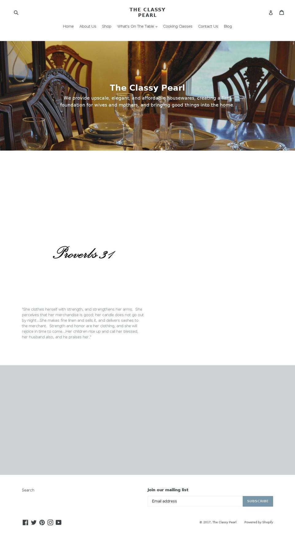 theclassypearl.com shopify website screenshot
