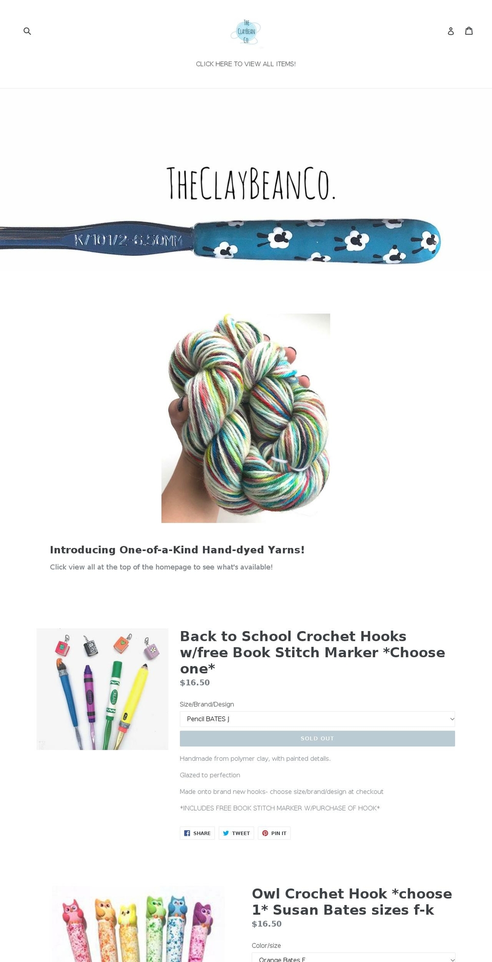 theclaybeanco.com shopify website screenshot