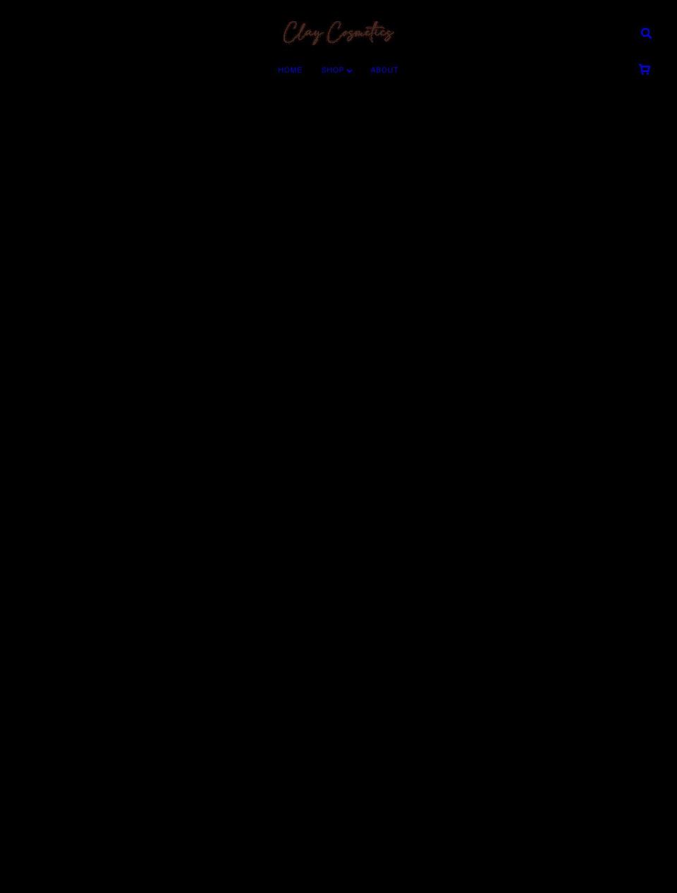 theclaycosmetics.com shopify website screenshot