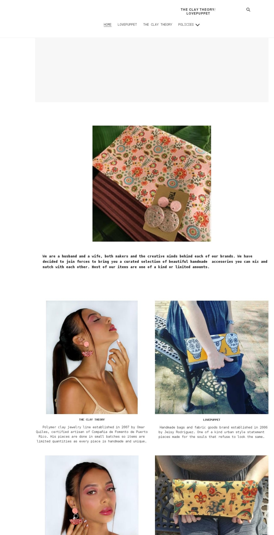 theclaytheory-lovepuppet.com shopify website screenshot
