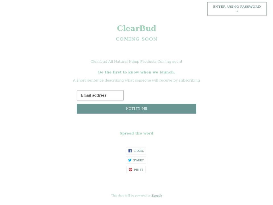 theclearbud.com shopify website screenshot