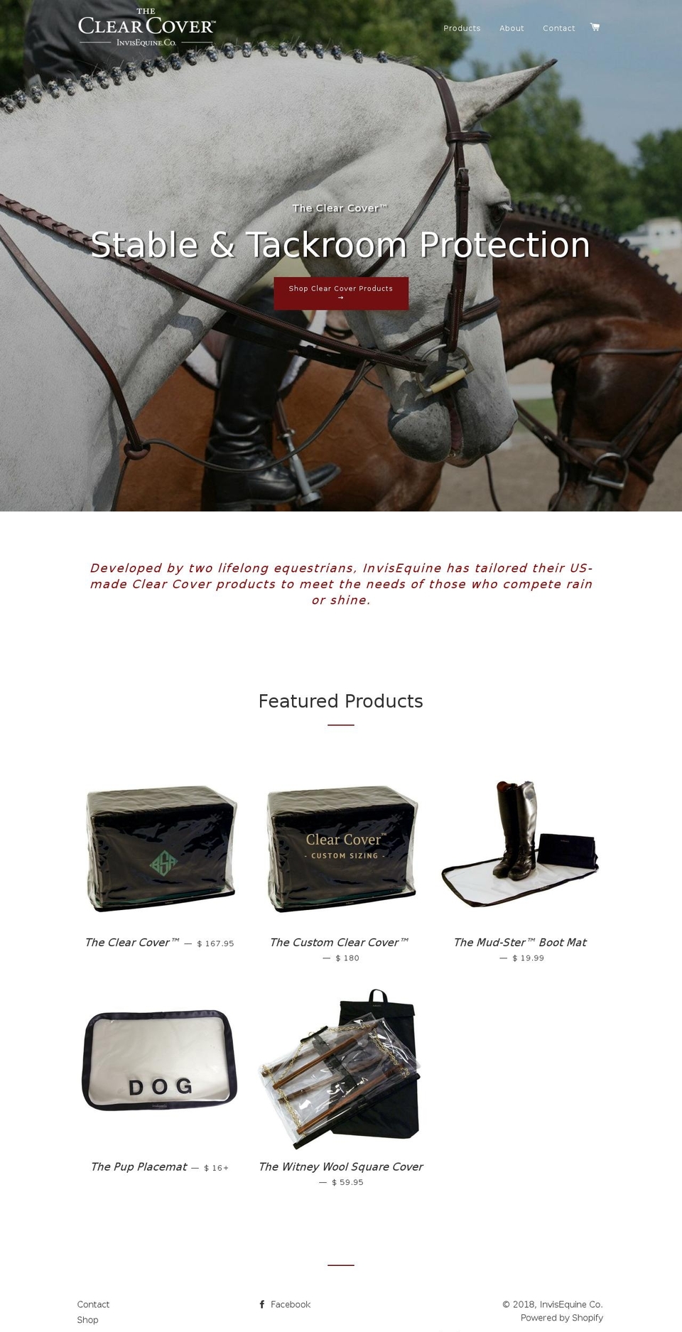 theclearcover.com — Shopify storefront screenshot
