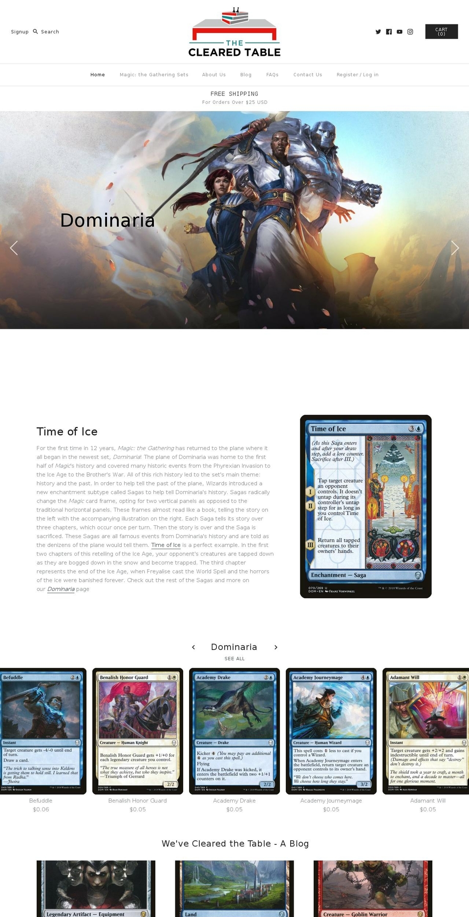theclearedtable.com — Shopify storefront screenshot