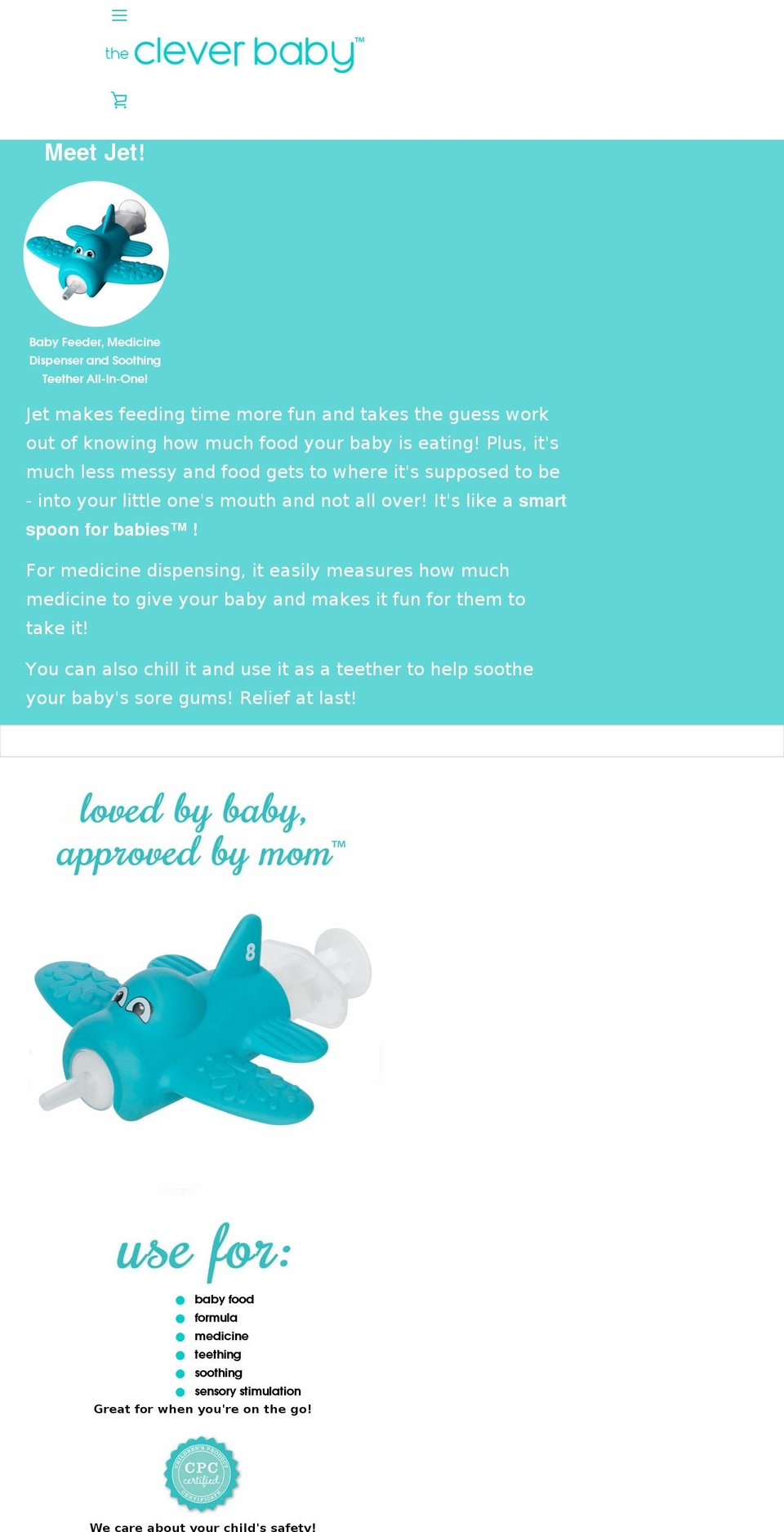 thecleverbaby.com shopify website screenshot