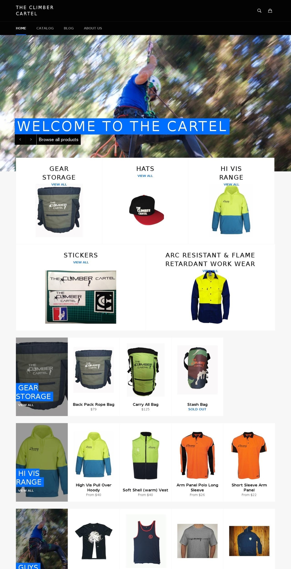 theclimbercartel.com — Shopify storefront screenshot