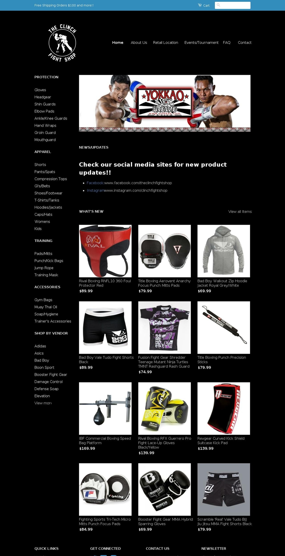 theclinchfightshop.com shopify website screenshot