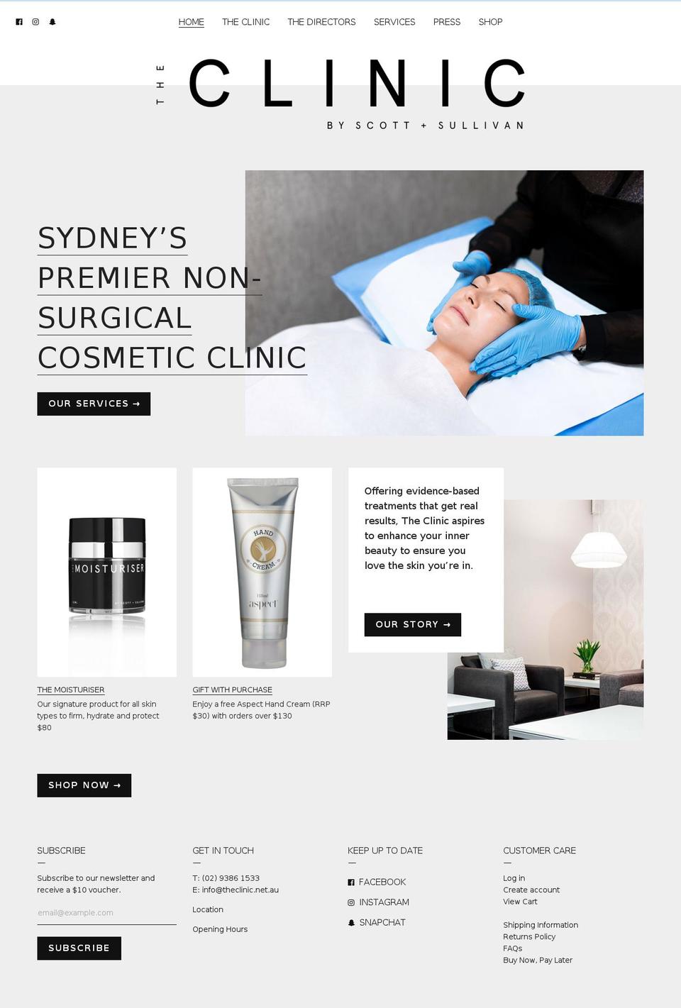 V. Shopify theme site example theclinic.net.au