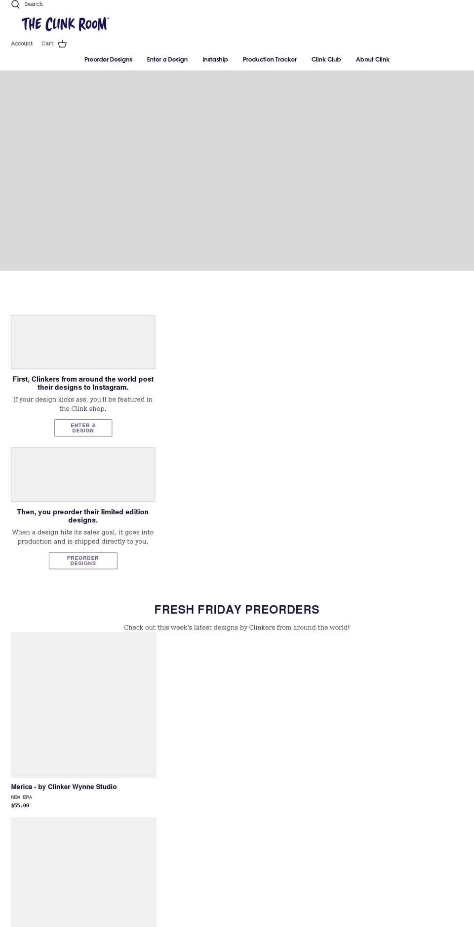 theclinkroom.com shopify website screenshot
