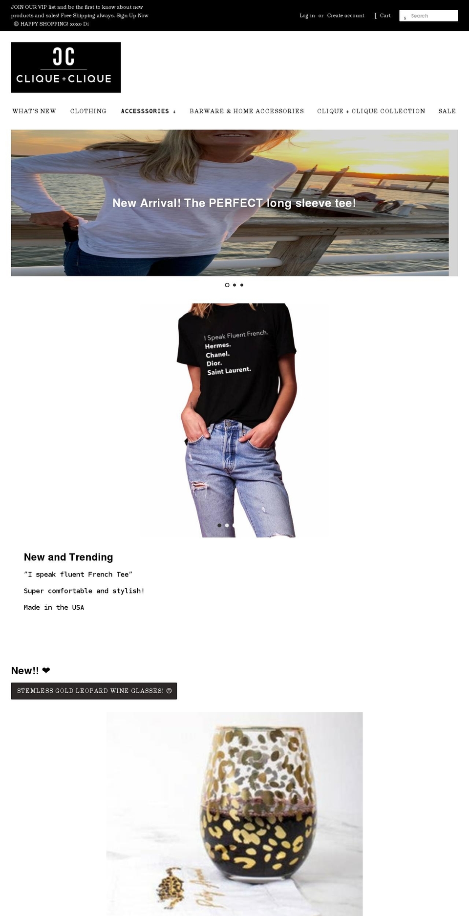 thecliqueclique.com shopify website screenshot