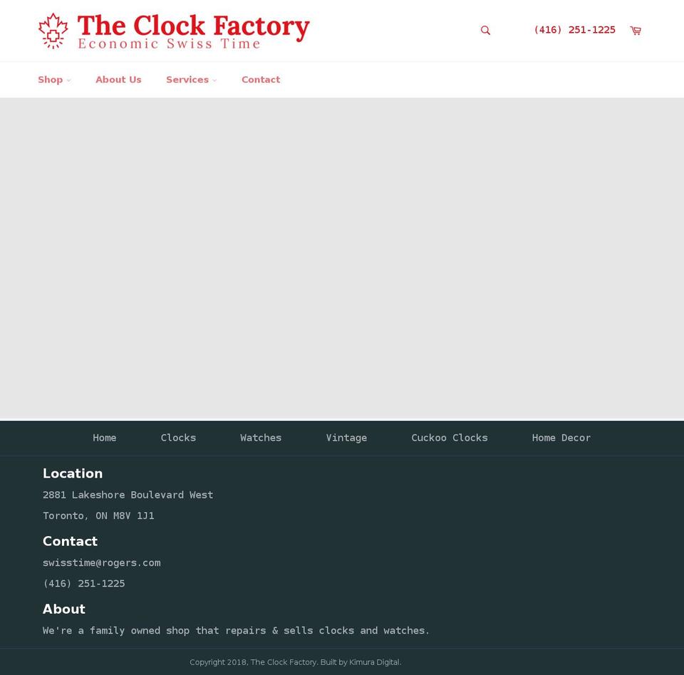 theclockfactory.ca shopify website screenshot