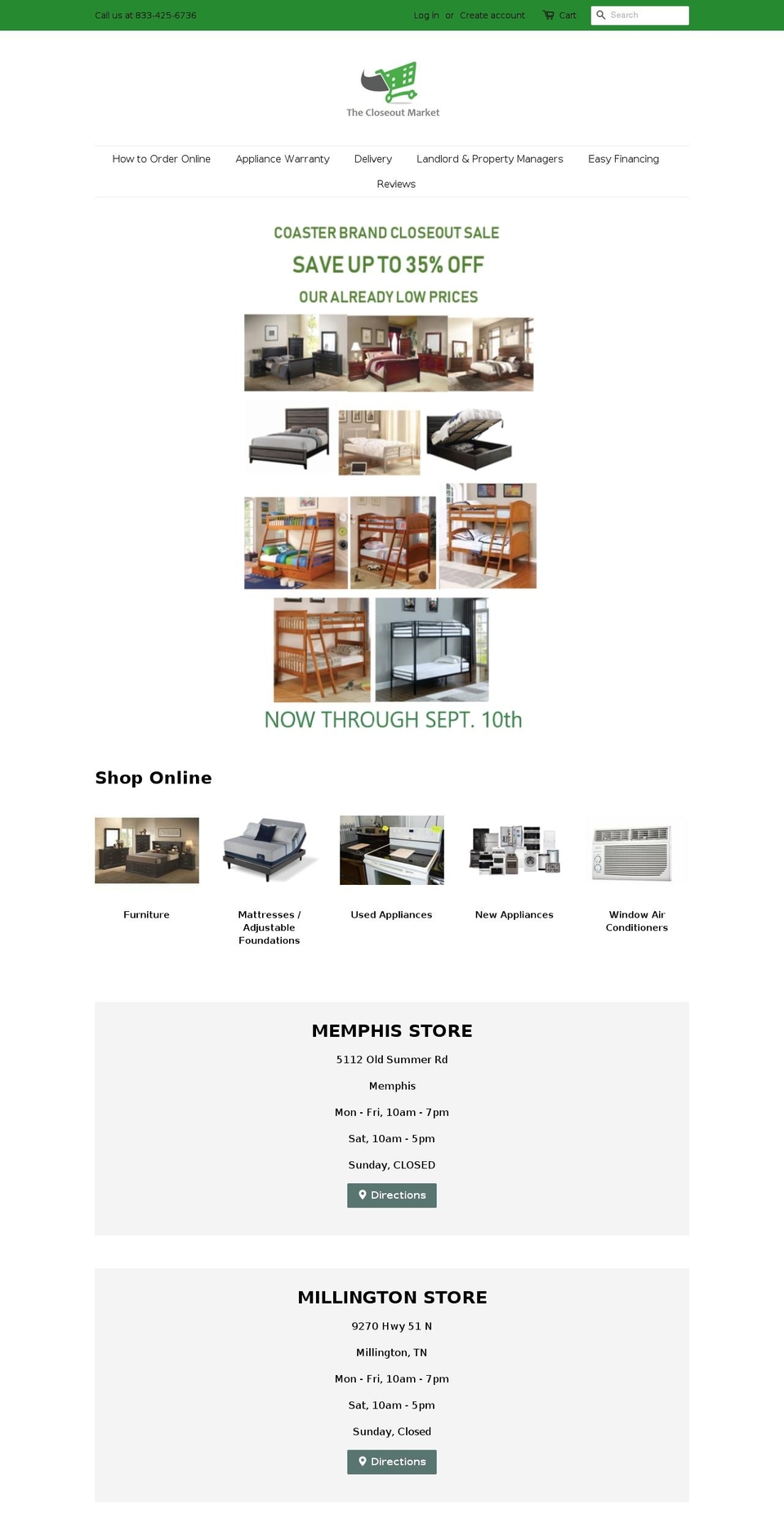 thecloseoutmarket.com shopify website screenshot