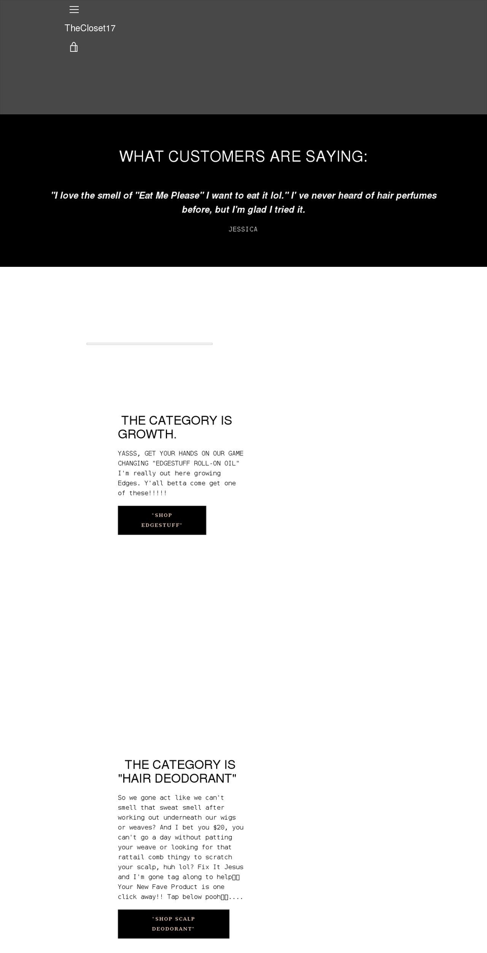 thecloset17.com shopify website screenshot