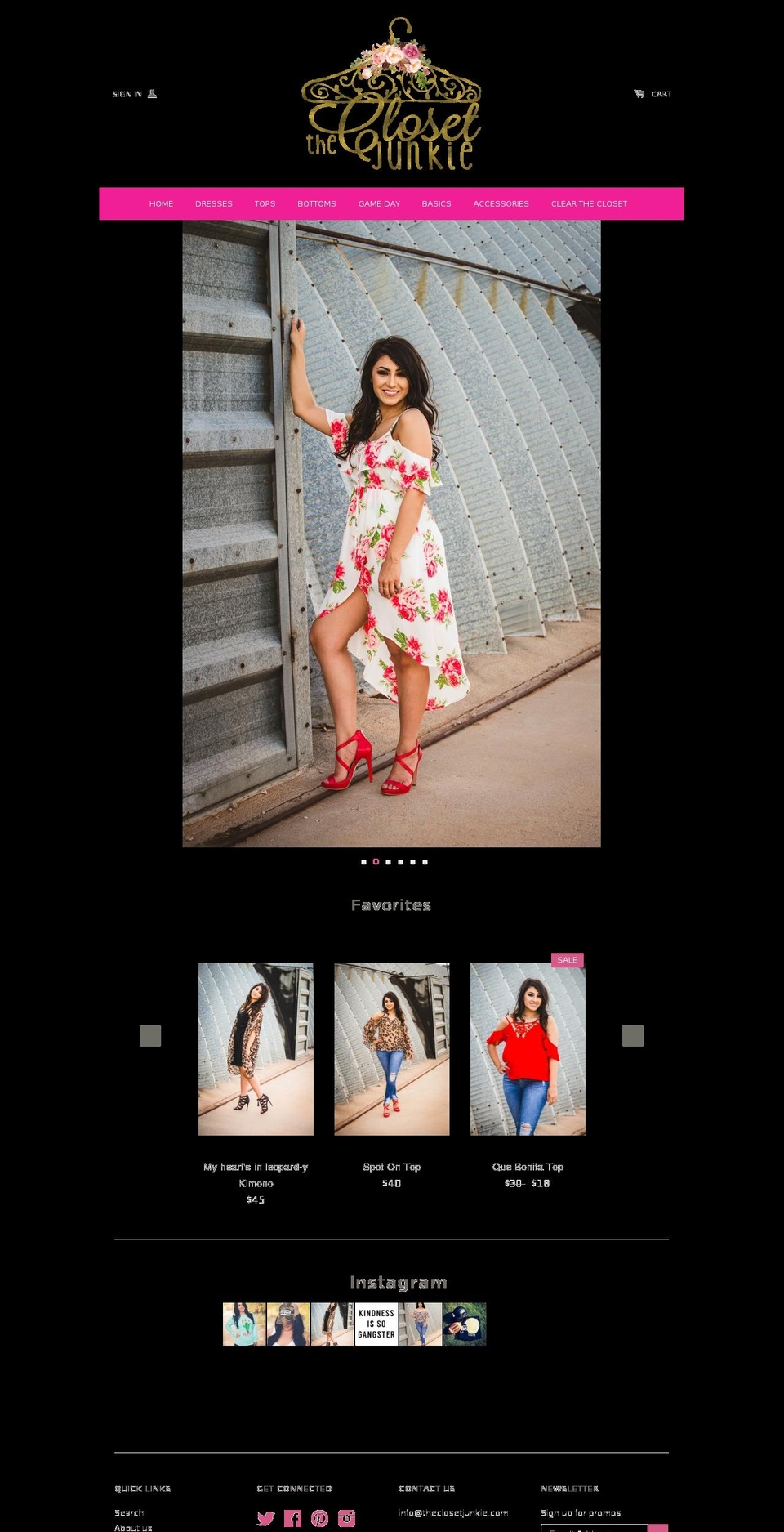 theclosetjunkie.com — Shopify storefront screenshot
