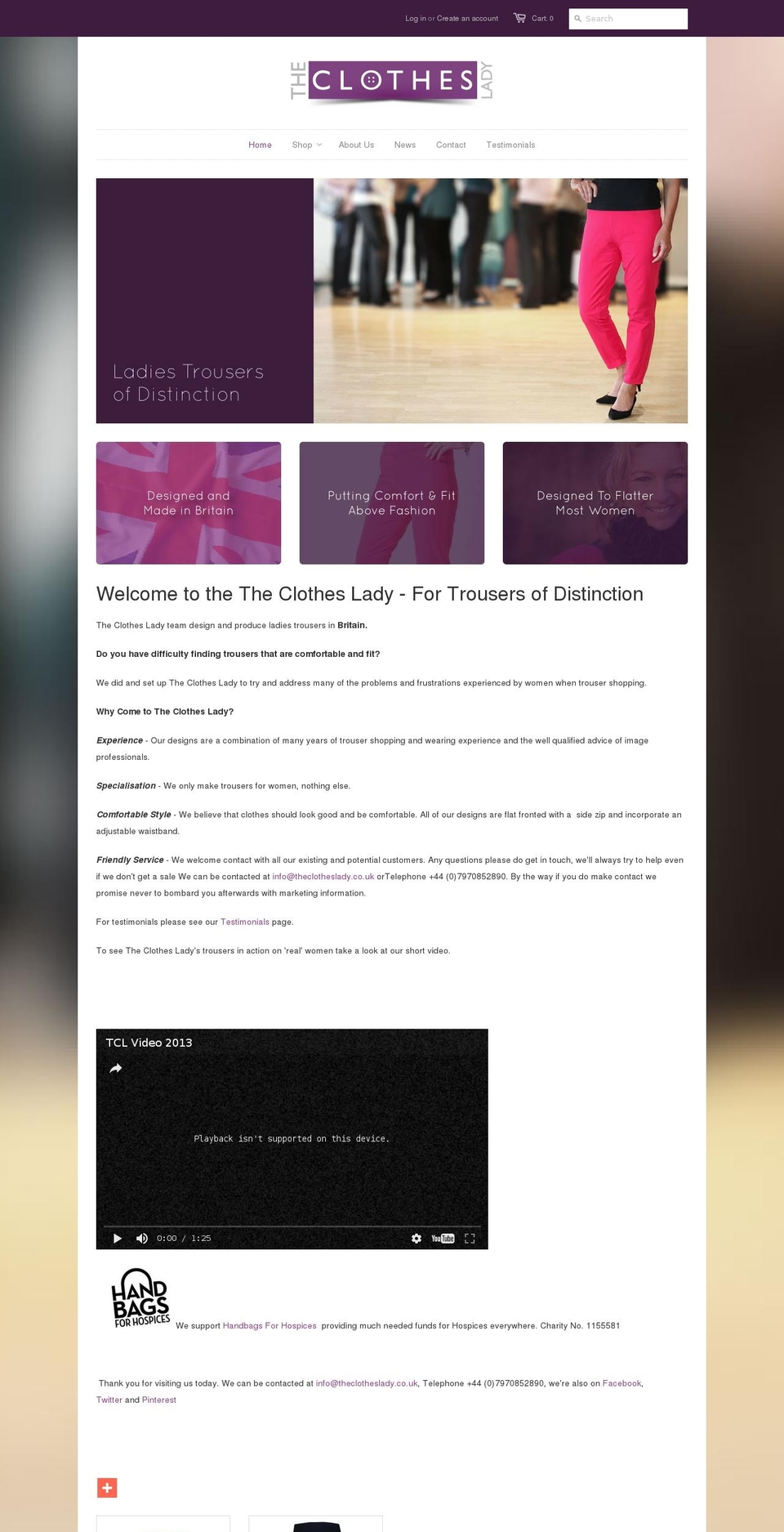 theclotheslady.com shopify website screenshot