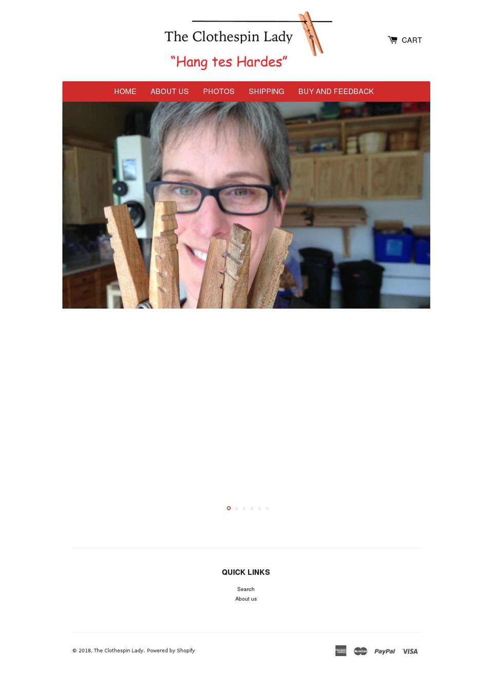 theclothespinlady.com shopify website screenshot