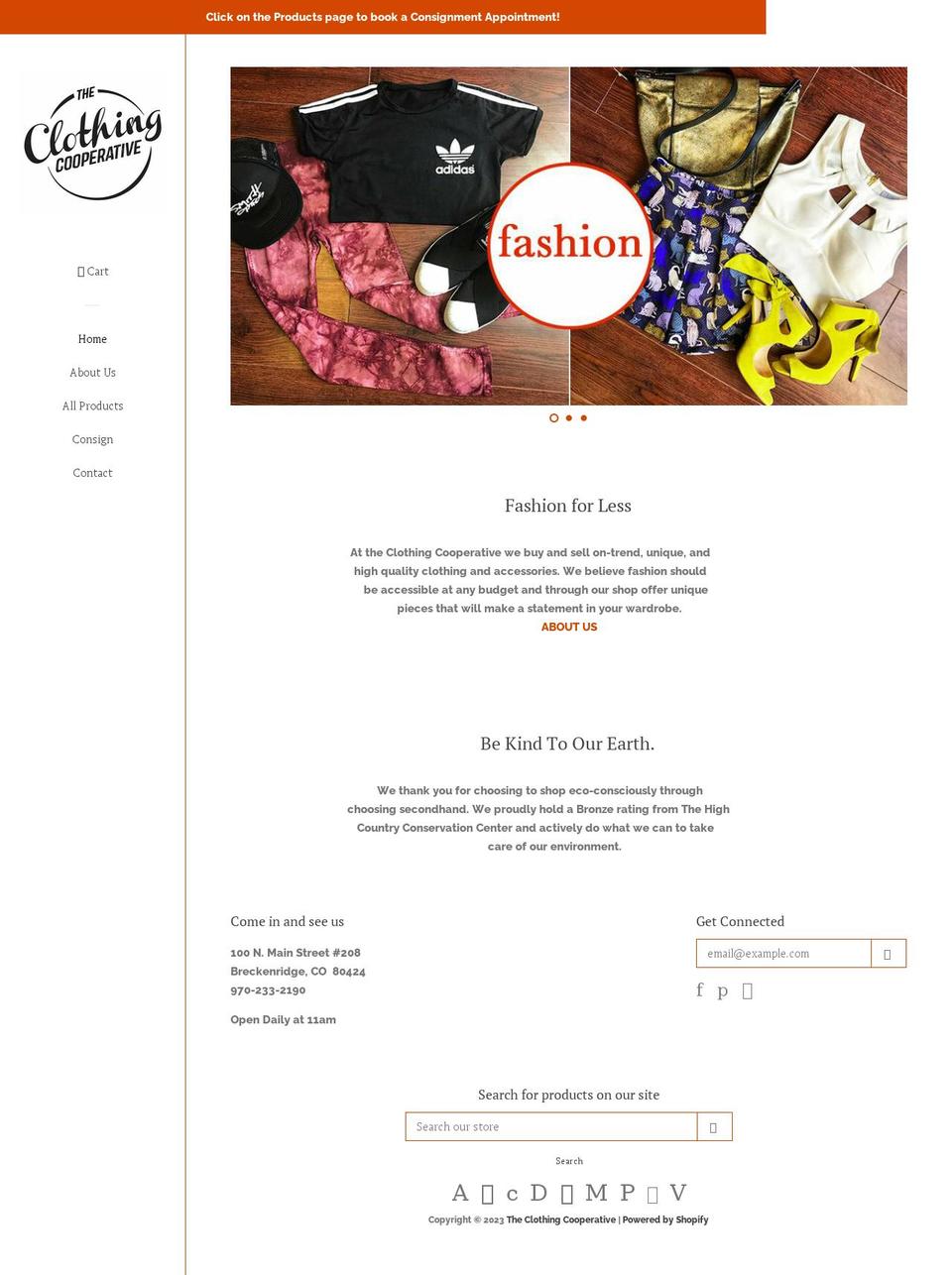 theclothingcooperative.com shopify website screenshot