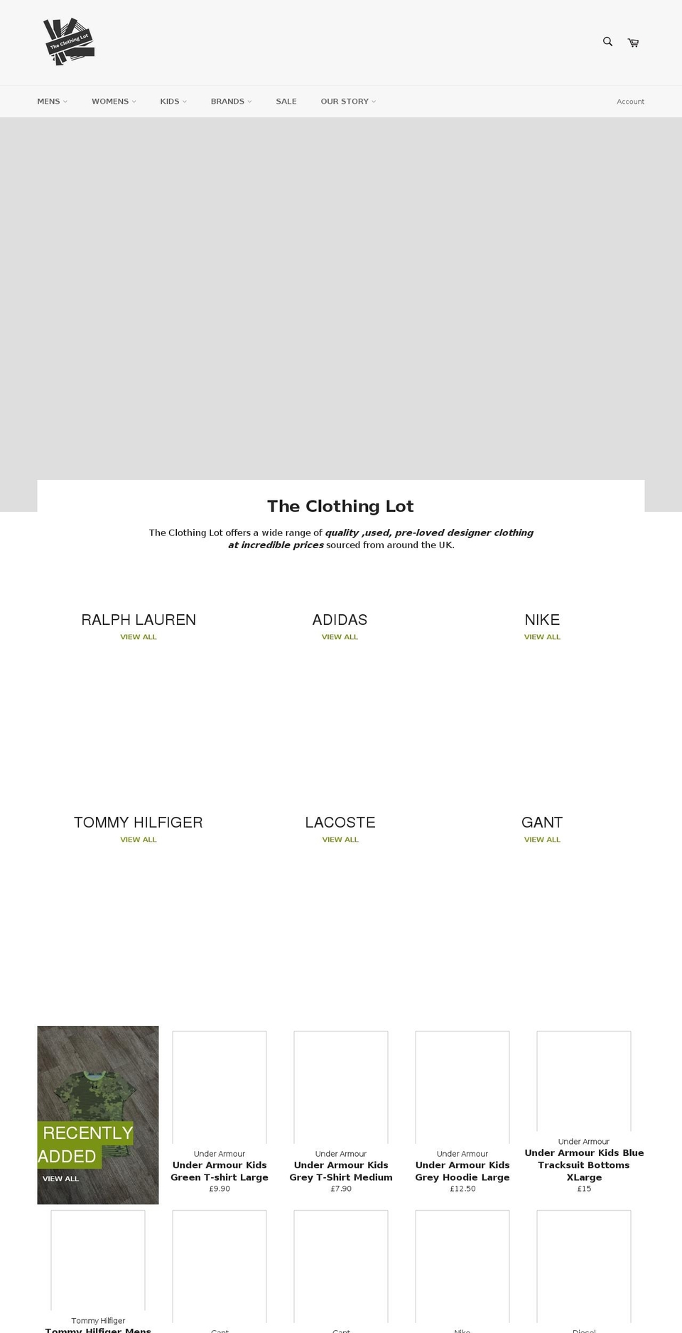 theclothinglot.com shopify website screenshot