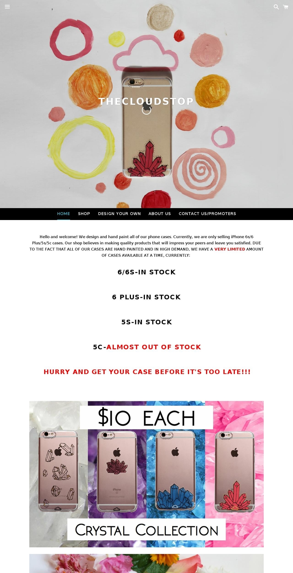 thecloudstopcases.com shopify website screenshot