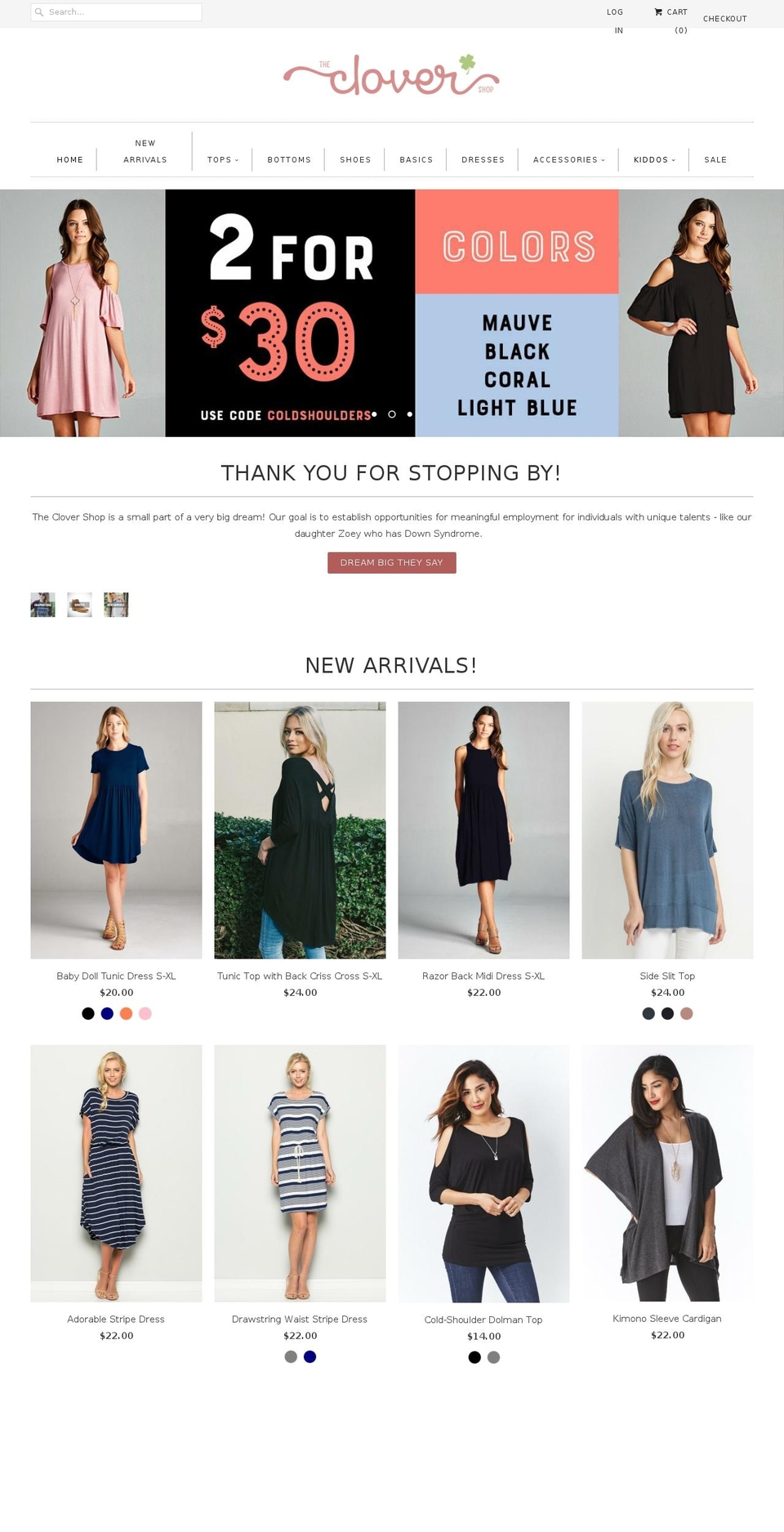 theclovershop.com shopify website screenshot