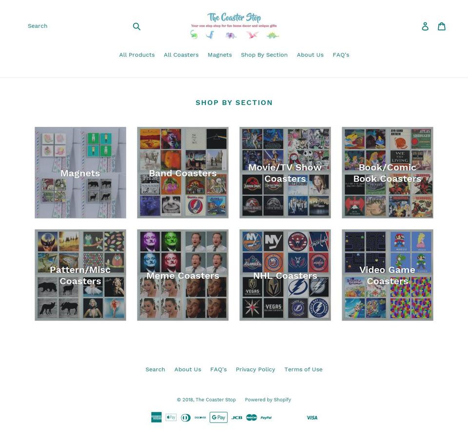 thecoasterstop.com — Shopify storefront screenshot
