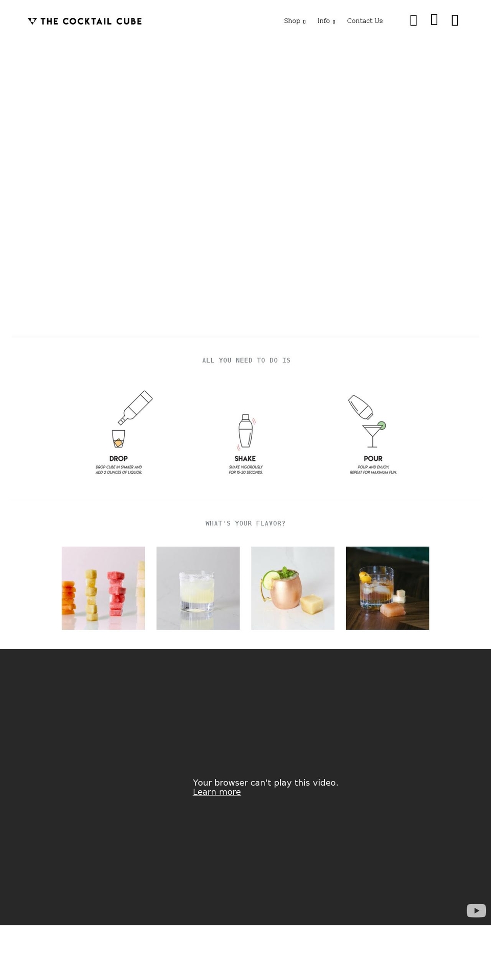 thecocktailcube.com shopify website screenshot