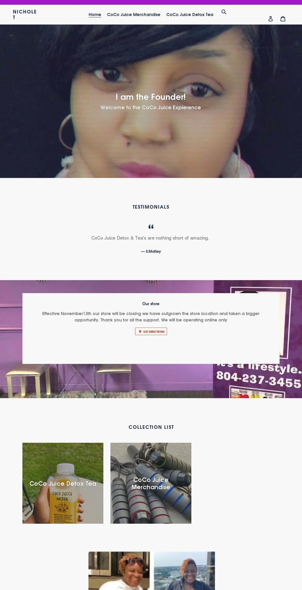 thecocojuice.com shopify website screenshot