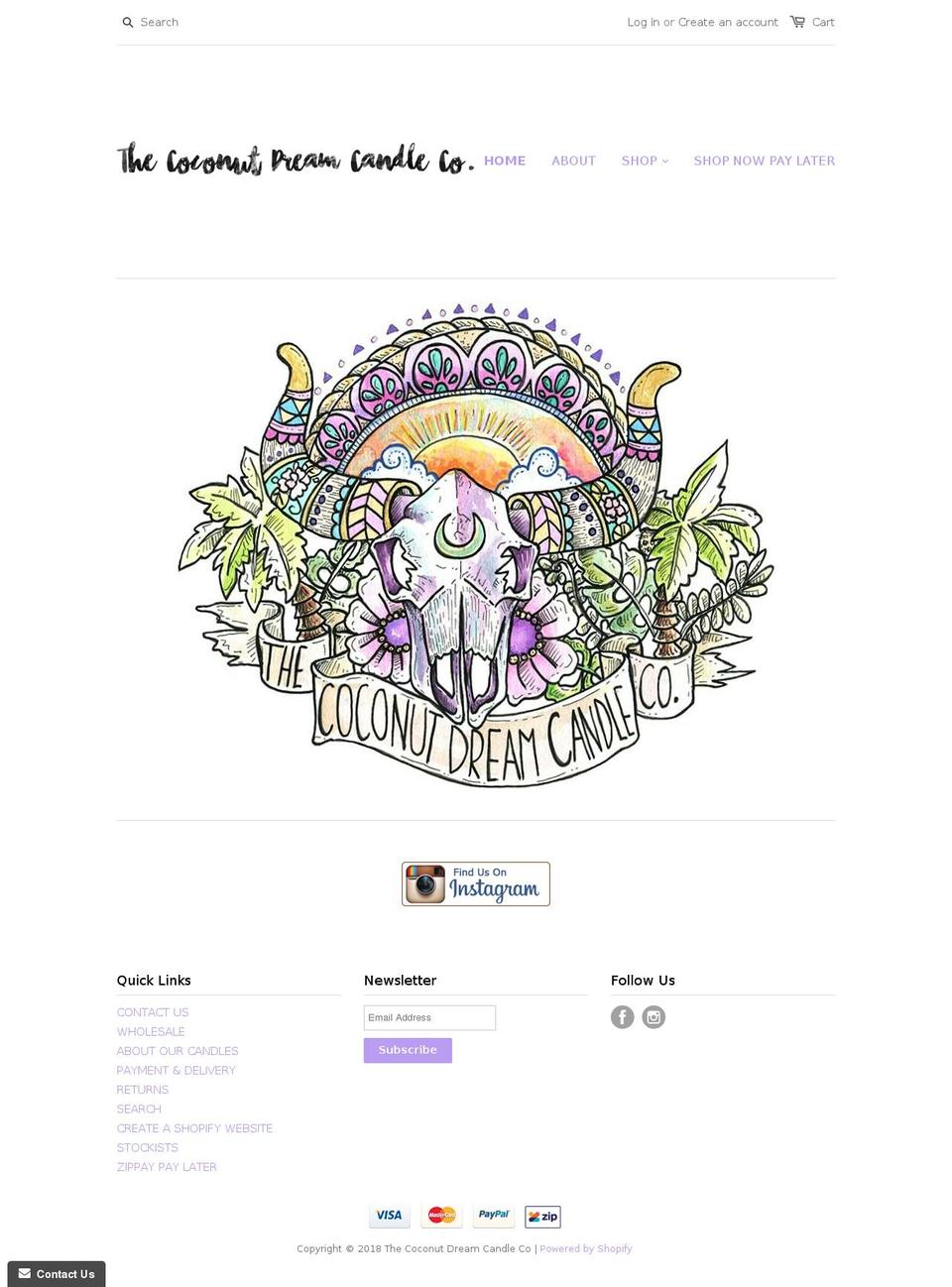 thecoconutdream.com shopify website screenshot