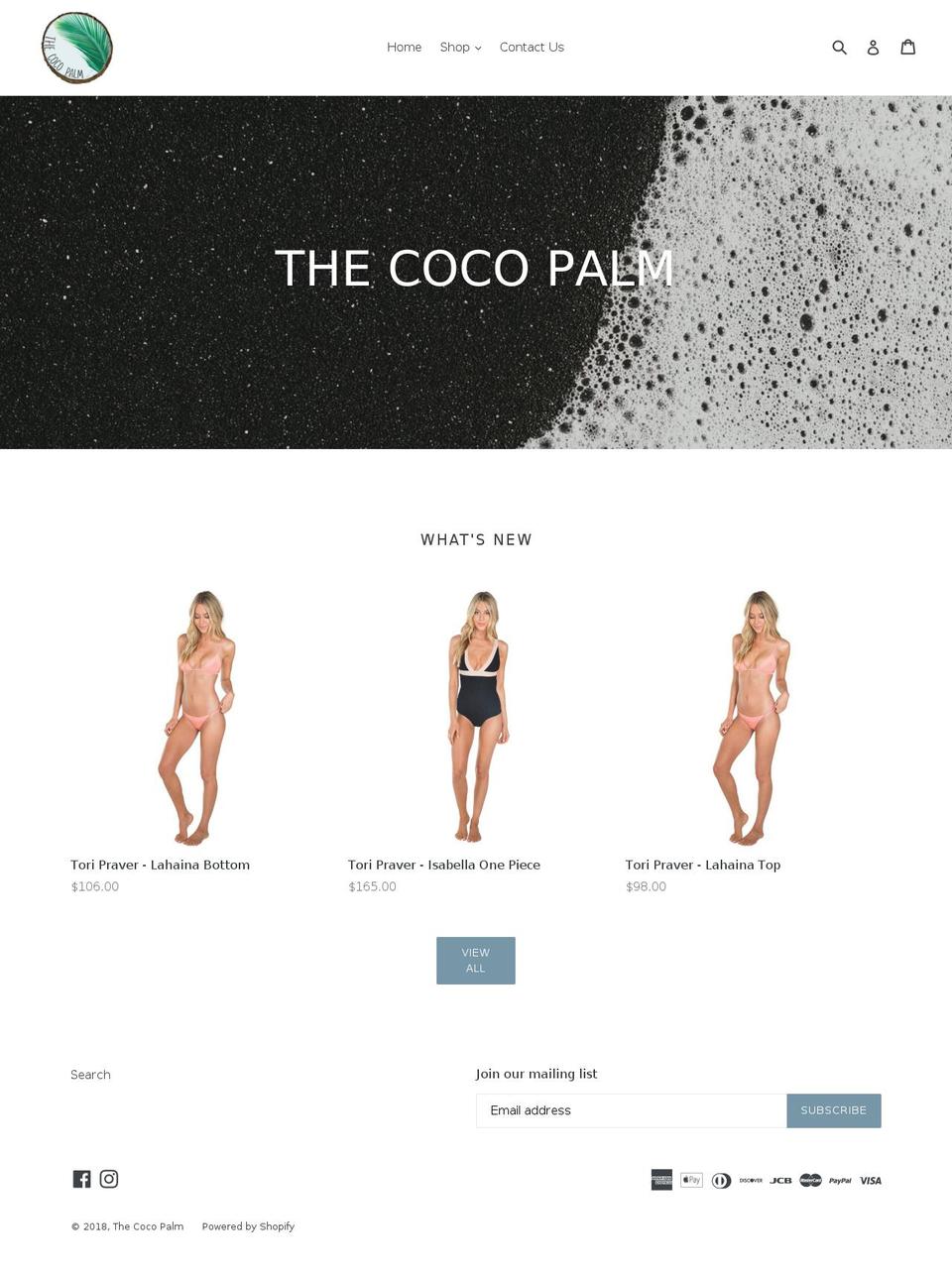 thecocopalm.com shopify website screenshot