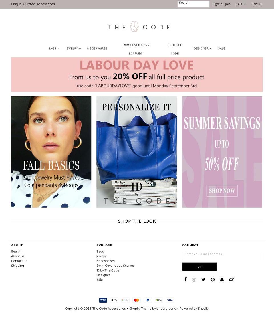 thecode.ca shopify website screenshot
