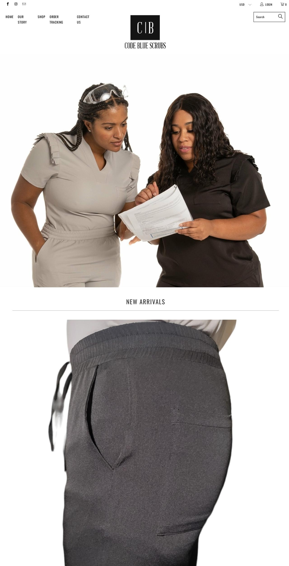 thecodeblueshop.com shopify website screenshot