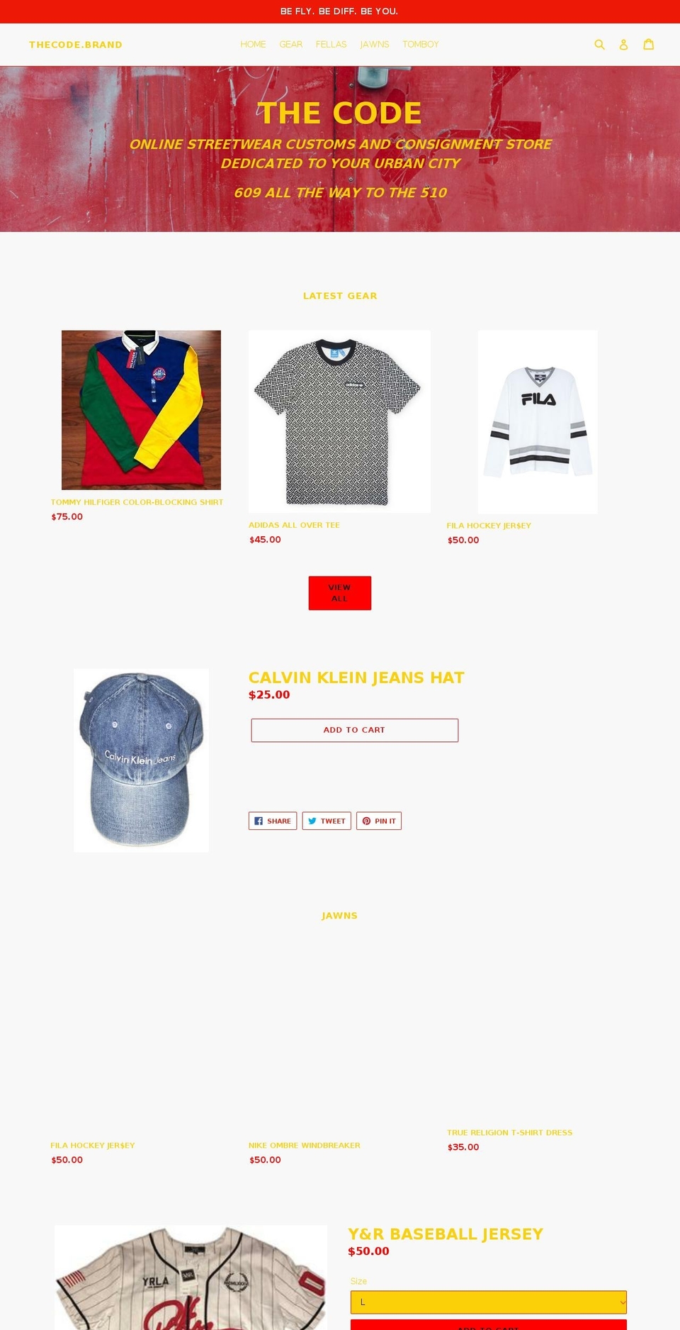 thecodeclothing.com — Shopify storefront screenshot