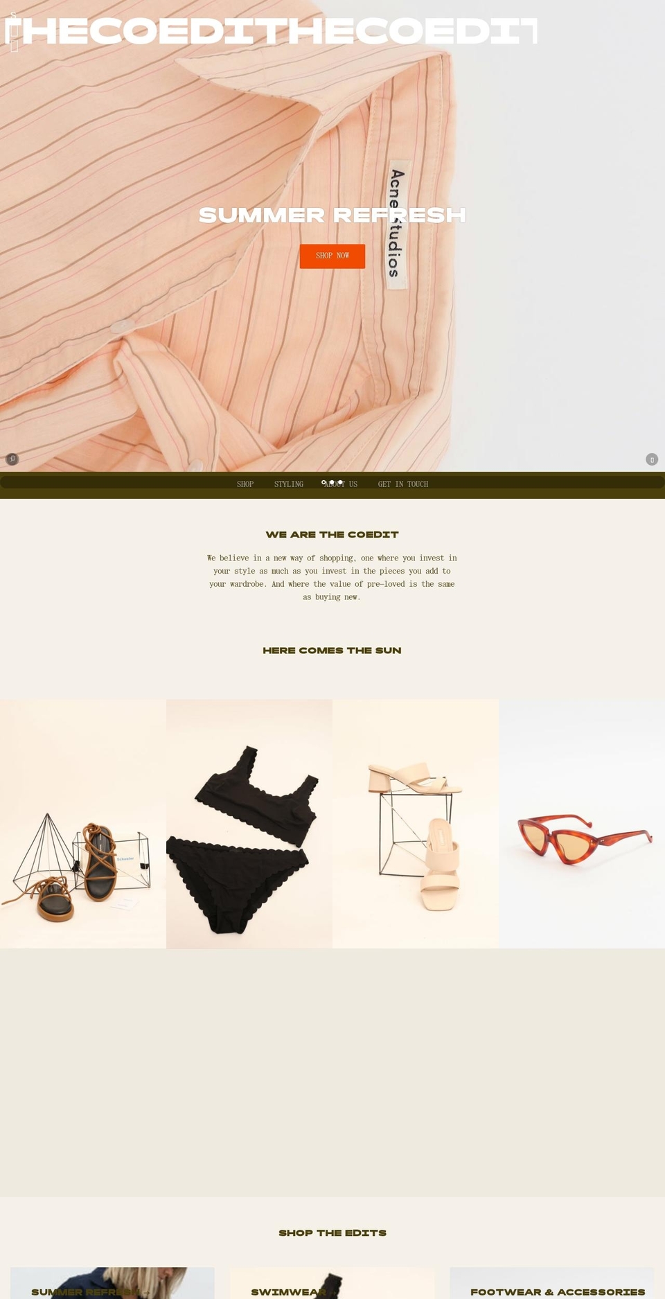 thecoedit.co.uk shopify website screenshot