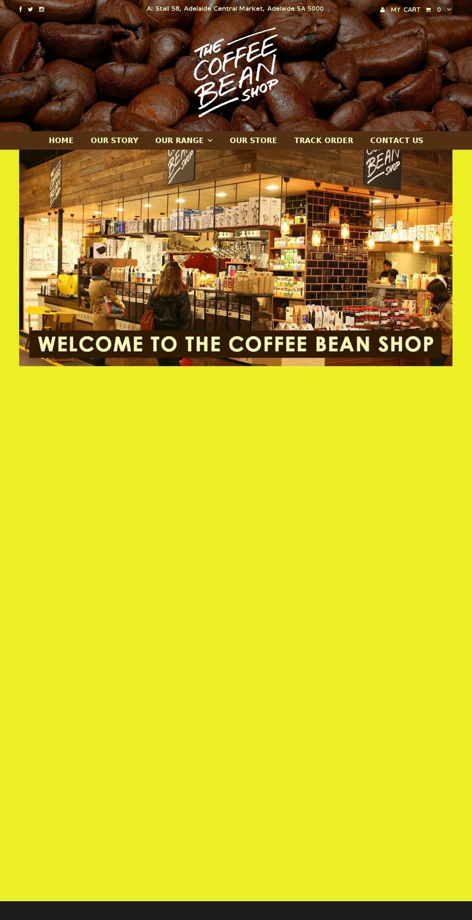 thecoffeebeanshop.com.au shopify website screenshot