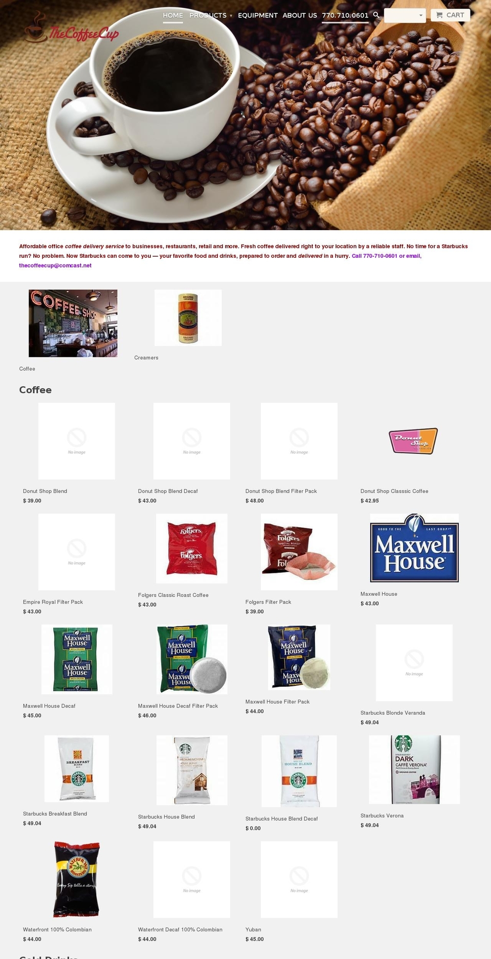 thecoffeecupshop.com shopify website screenshot