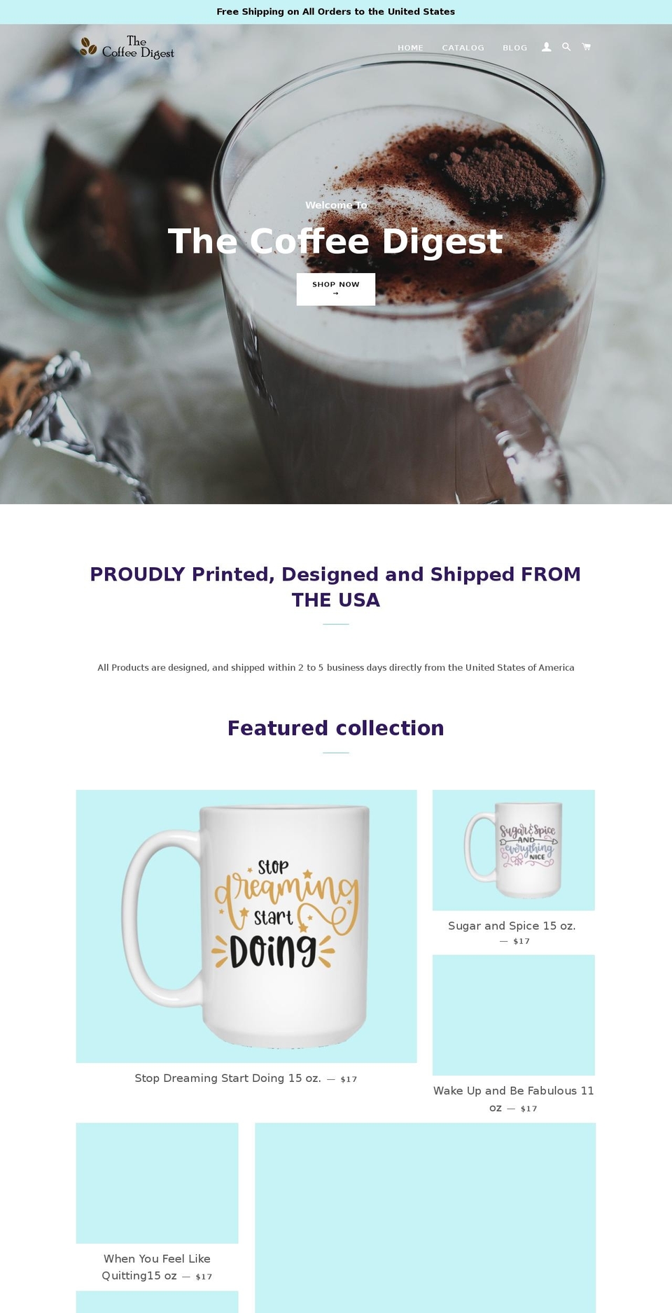 thecoffeedigest.com shopify website screenshot