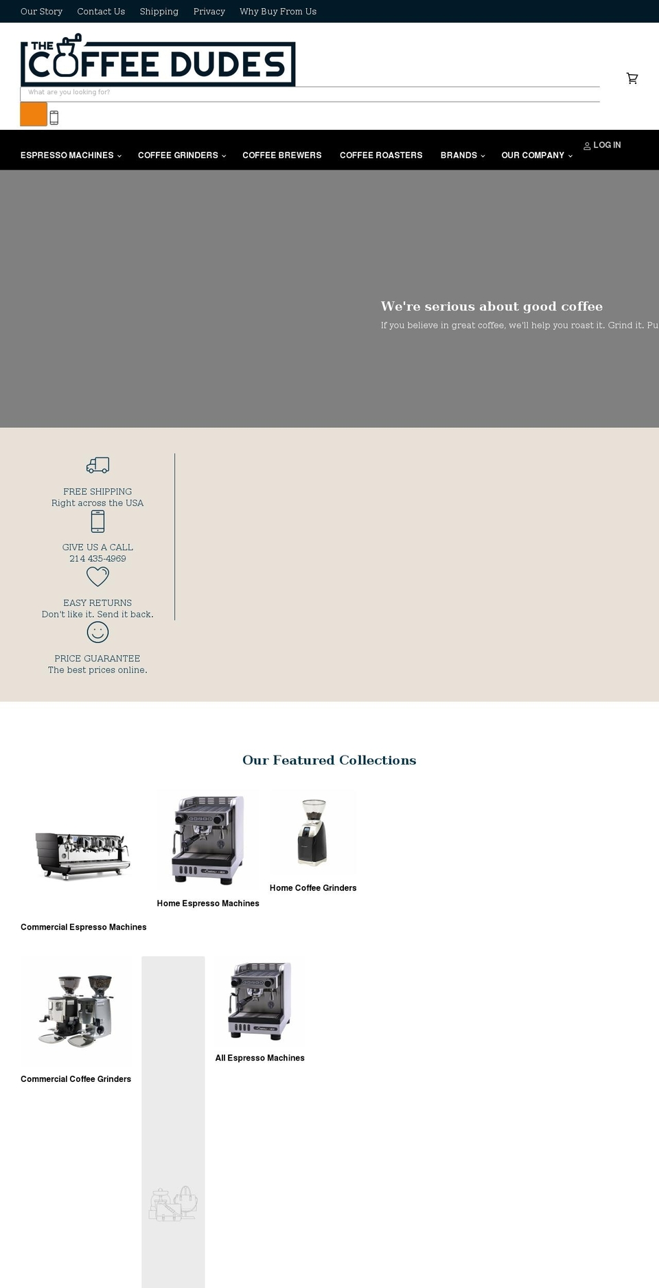 thecoffeedudes.com shopify website screenshot