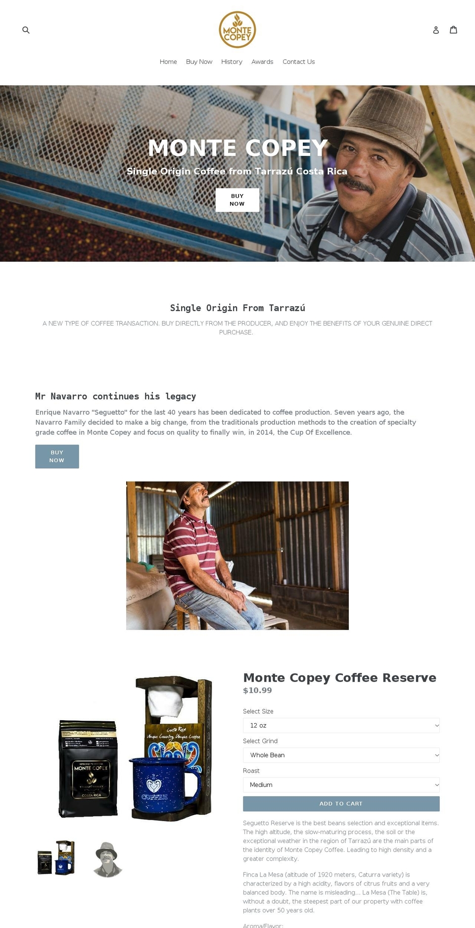 thecoffeeharvest.com shopify website screenshot