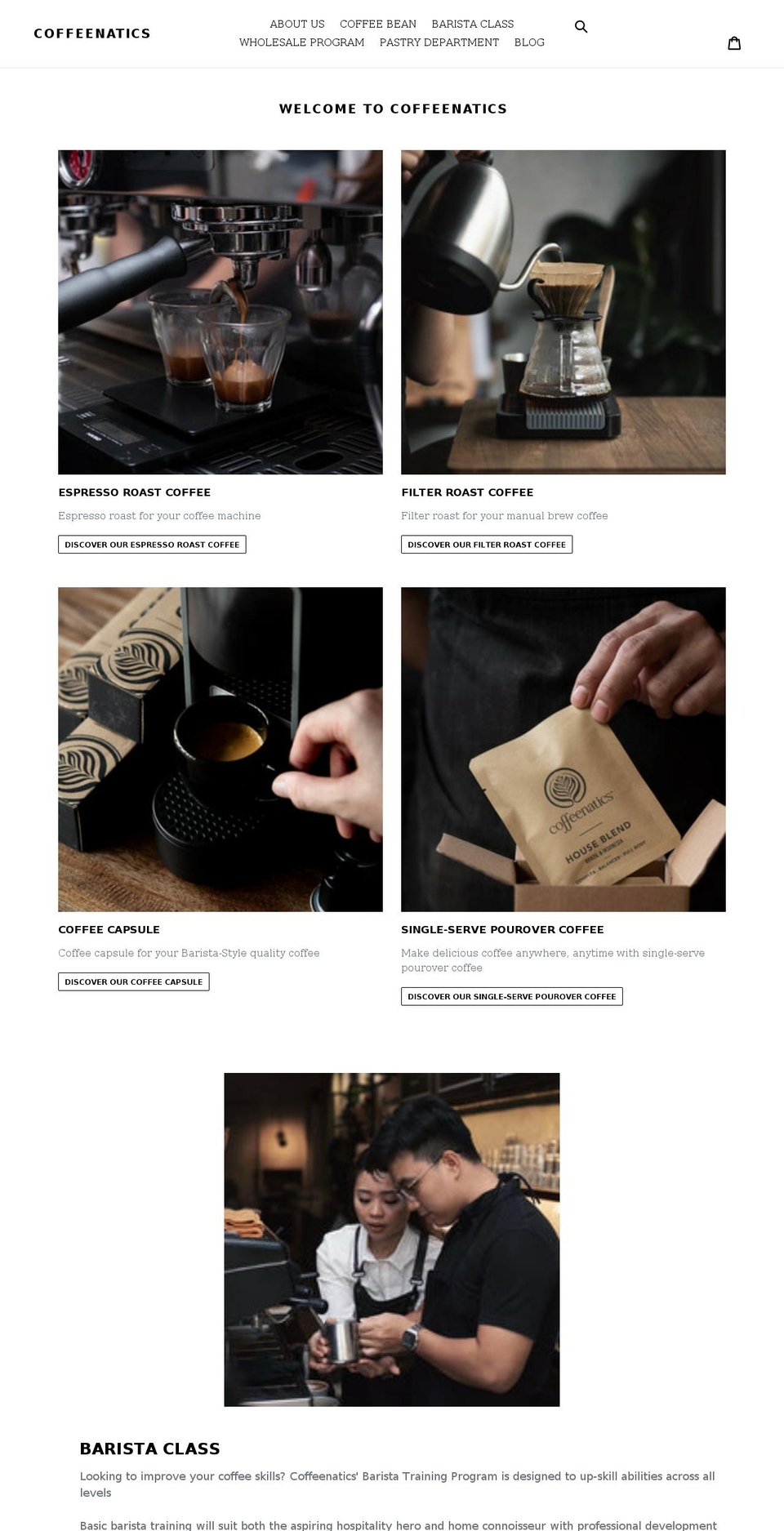 thecoffeenatics.com shopify website screenshot