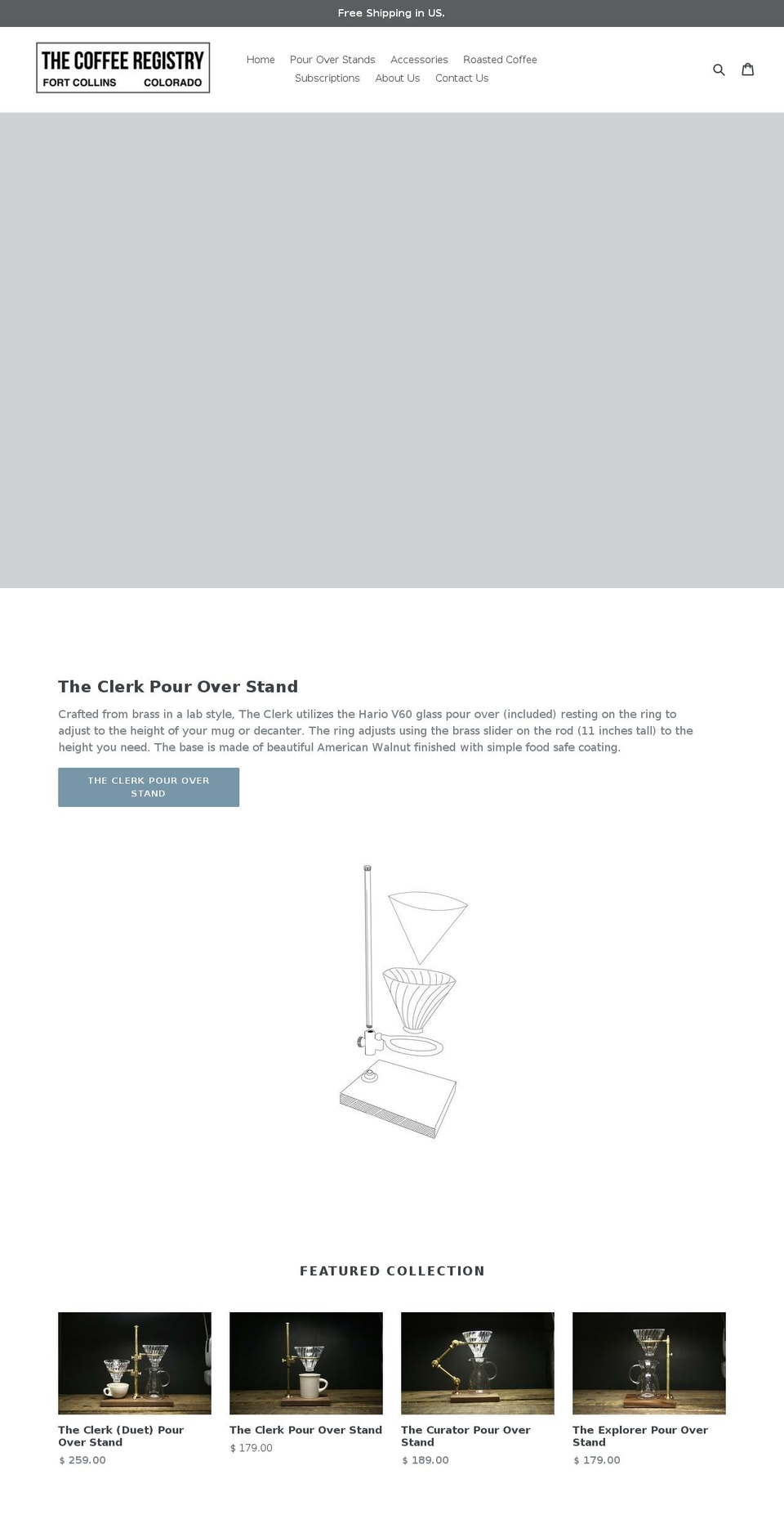 thecoffeeregistry.com shopify website screenshot