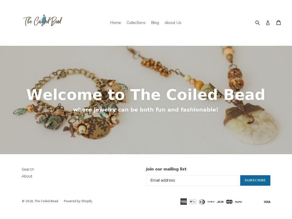 thecoiledbead.com — Shopify storefront screenshot