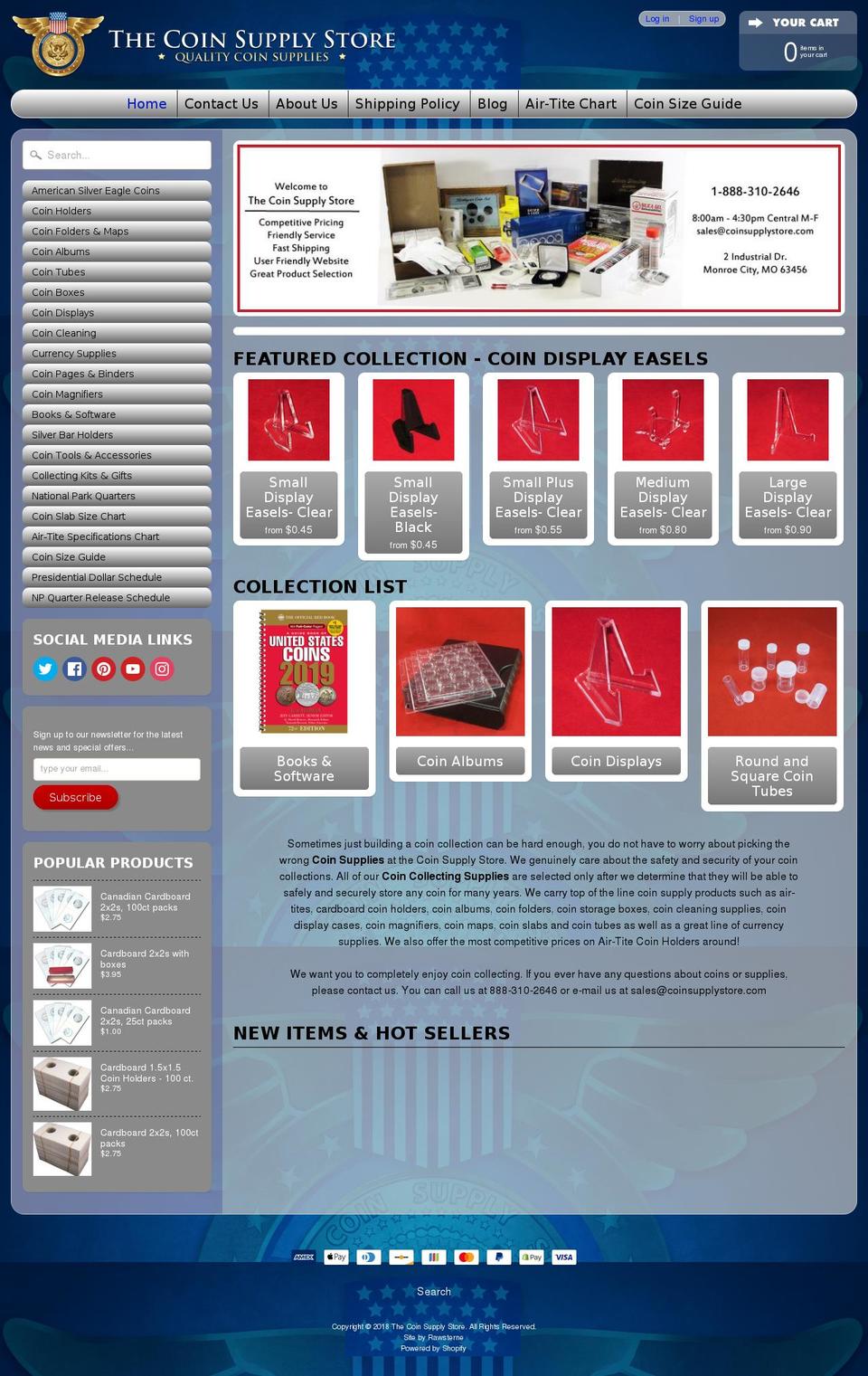 thecoinsupplystore.com — Shopify storefront screenshot