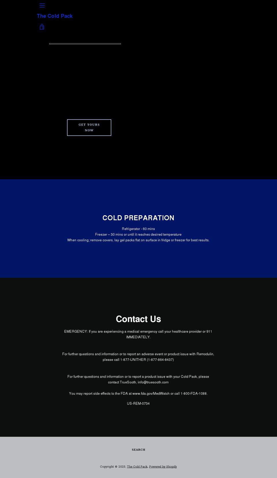 thecoldpack.com shopify website screenshot