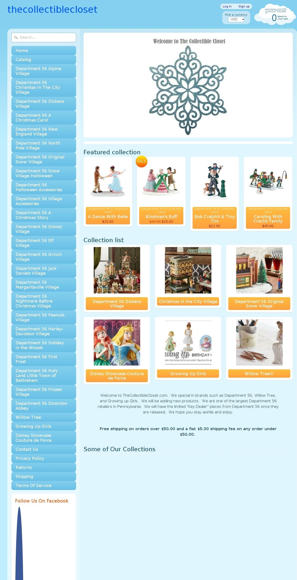 thecollectiblecloset.com shopify website screenshot