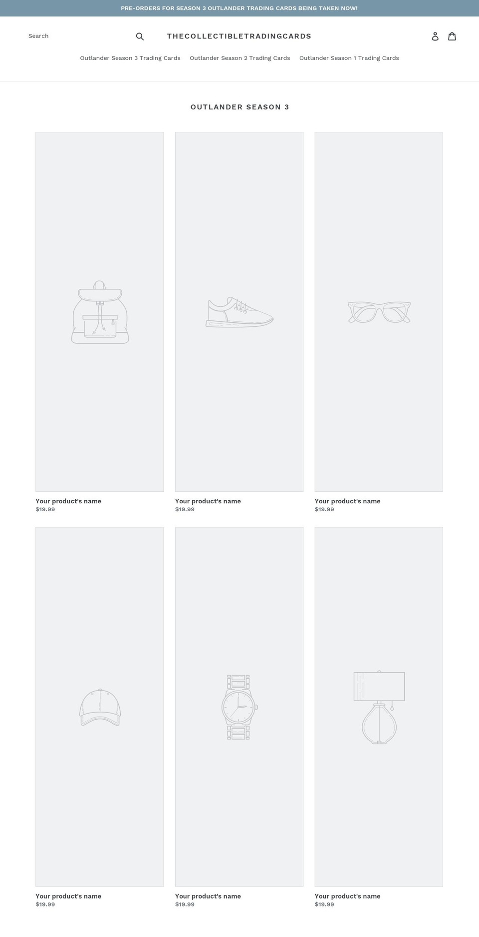 thecollectibletradingcards.com — Shopify storefront screenshot