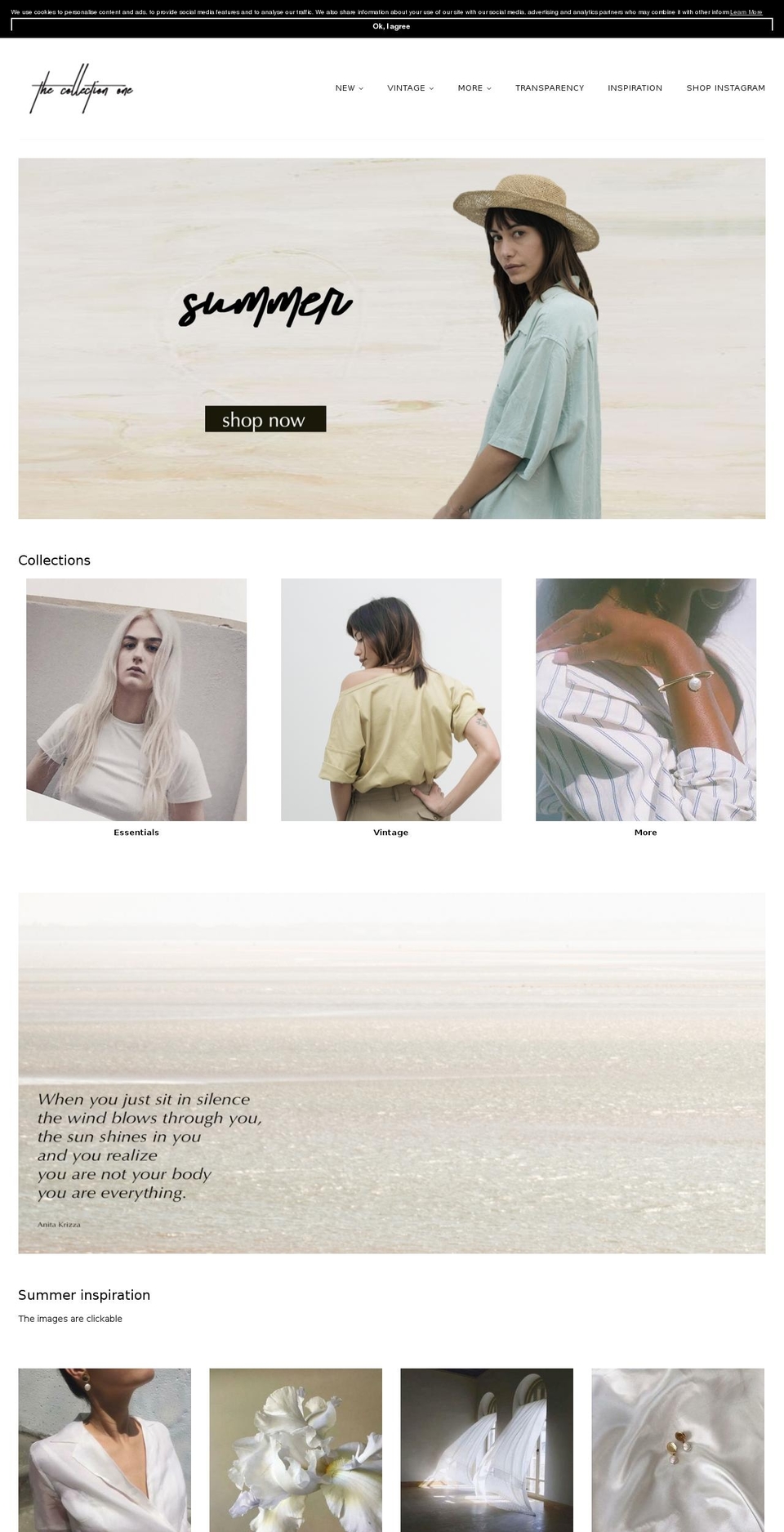 thecollectionone.com shopify website screenshot