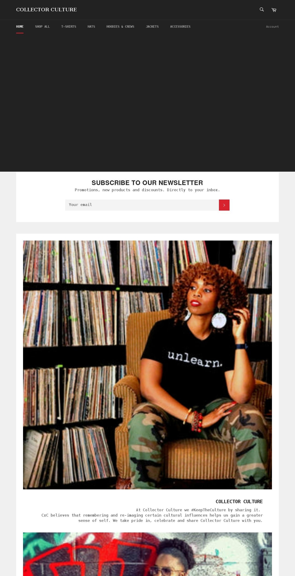 thecollectorculture.com shopify website screenshot