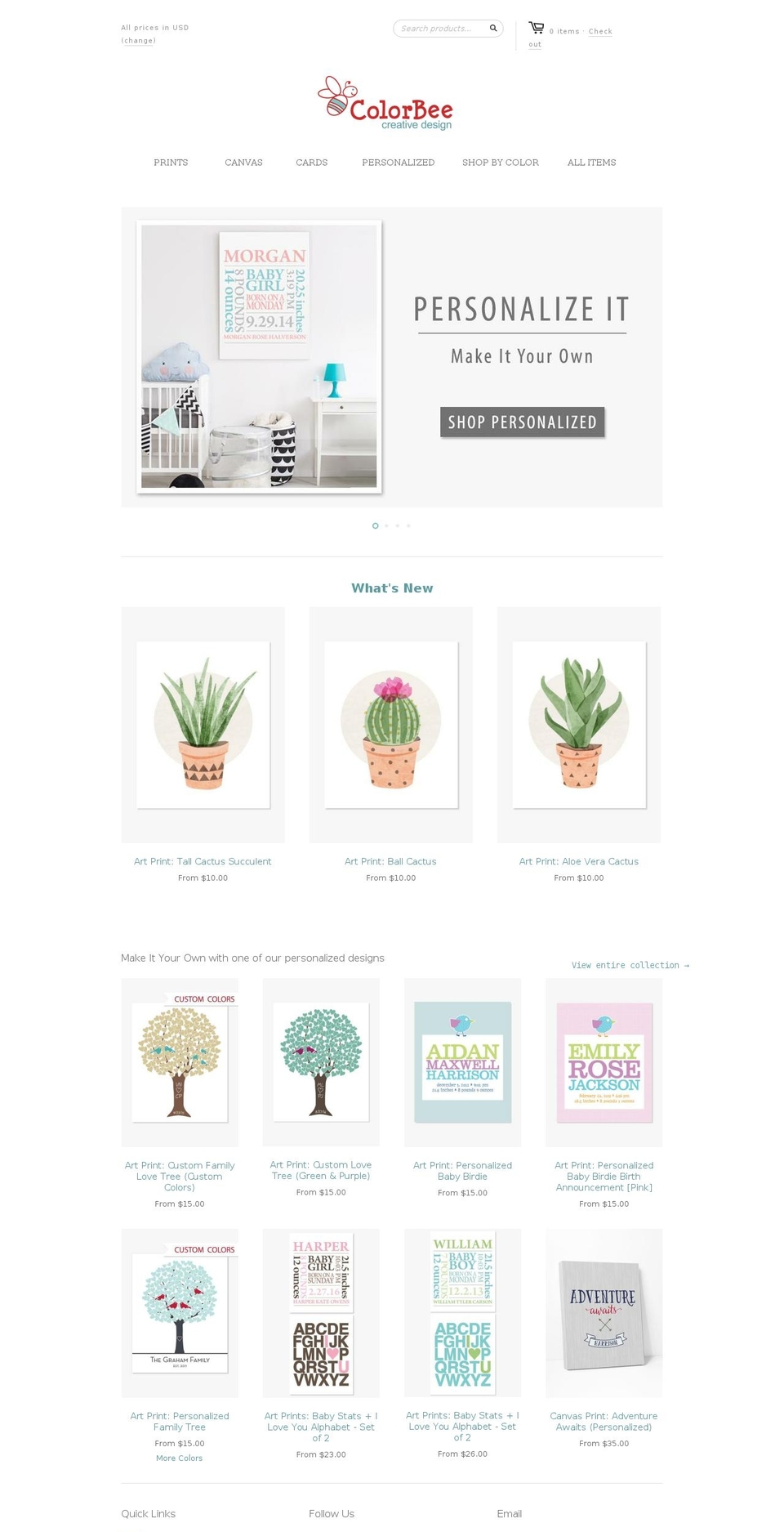 New Standard 02-2016 Shopify theme site example thecolorbee.com